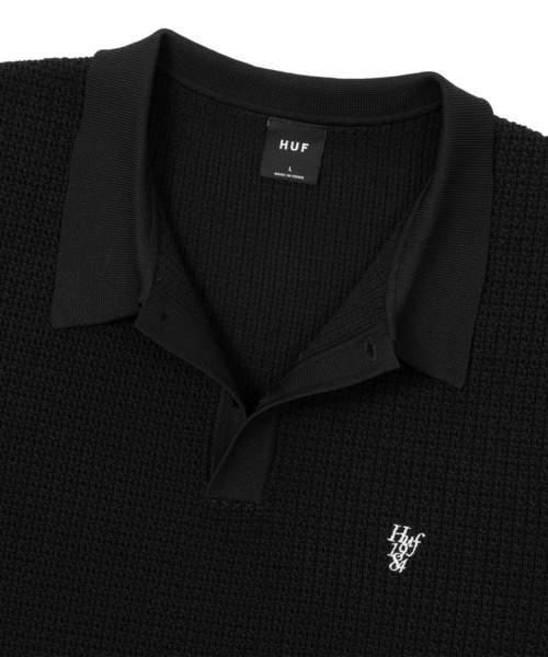 「HUF」 半袖ポロシャツ X-LARGE ブラック メンズ_画像4