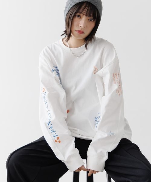 「PBLIM」 長袖カットソー MEDIUM オフホワイト レディース_画像3