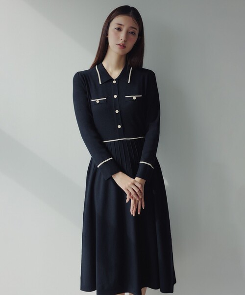 TOCCA（トッカ） ワンピース BI-COLOR KNIT DRESS ニットドレス
