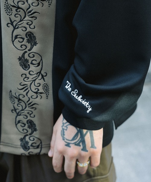 「Subciety」 長袖ポロシャツ LARGE ブラック メンズ_画像7