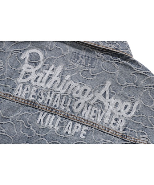 デニムジャケット gジャン LINE CAMO CROPPED DENIM JACKET レディースの画像