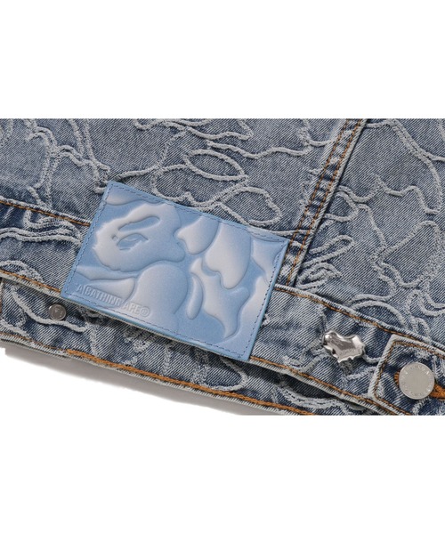 デニムジャケット gジャン LINE CAMO CROPPED DENIM JACKET レディースの画像