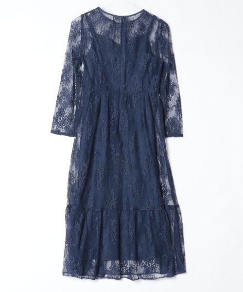 「kaene」 長袖ワンピース 9号 ネイビー レディース_画像2