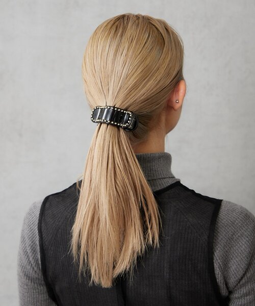 BIRTHDAY BAR（バースデイバー） ヘアクリップ スタッズ付き横バンス