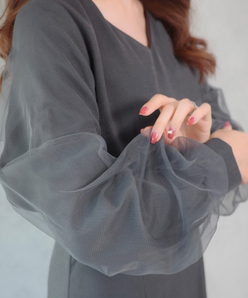 「CENEA」 長袖ワンピース LARGE ブラック レディース_画像9