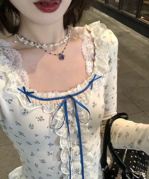 知音様　あと３点　新品★Sibraシブラ　フリル無地トップス Sibra（シブラ） tシャツ レース切替シアートップス／曲線美を