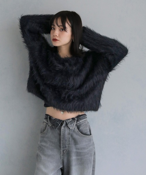 「cheriella」 長袖ニット M パープル レディース_画像2