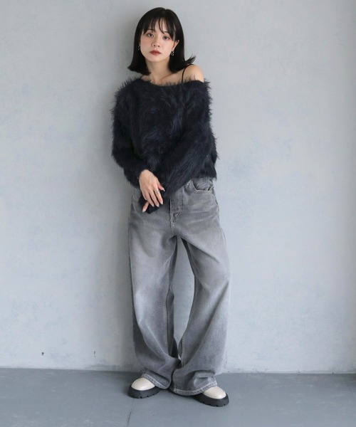 「cheriella」 長袖ニット M パープル レディース_画像4