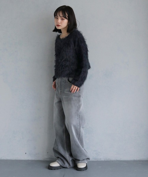 「cheriella」 長袖ニット M パープル レディース_画像7