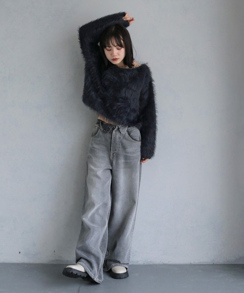 「cheriella」 長袖ニット M パープル レディース_画像9