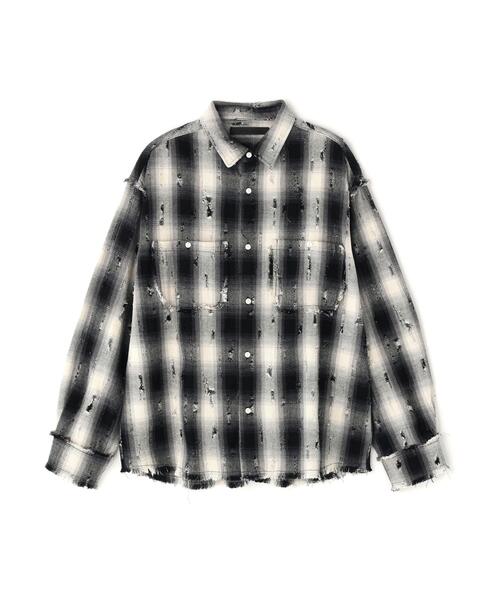 Danke Schon オンブレチェックメッシュシャツ DANKE SCHON（ダンケシェーン） シャツ DankeSchon/ダンケシェーン