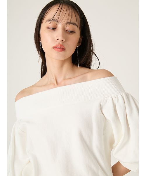 【FRAY I.D｜Champion】パフスリーブオフショルスウェット　新品 FRAY I.D｜Champion】パフスリーブオフショルスウェット(カットソー