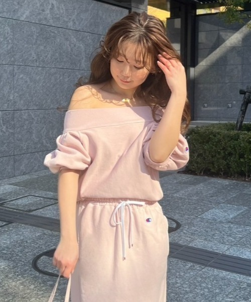 【FRAY I.D Champion】オフショルスウェット、スカートセット売り FRAY I.D（フレイ・アイディー） トレーナー スウェット 「FRAY I.D