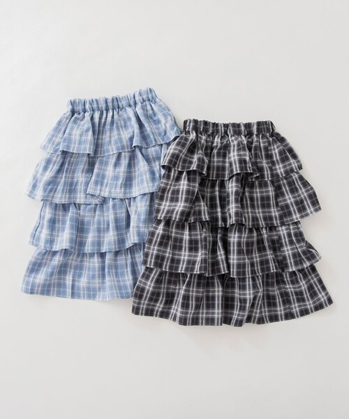 branshes（ブランシェス） スカート チェックティアードロングスカート