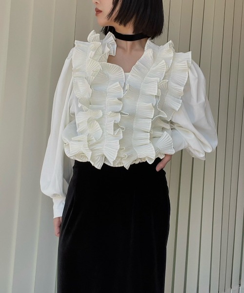 gypsohila frill frill blouse ブラウス　トップス Ruffle Frill Blouse | gypsohila