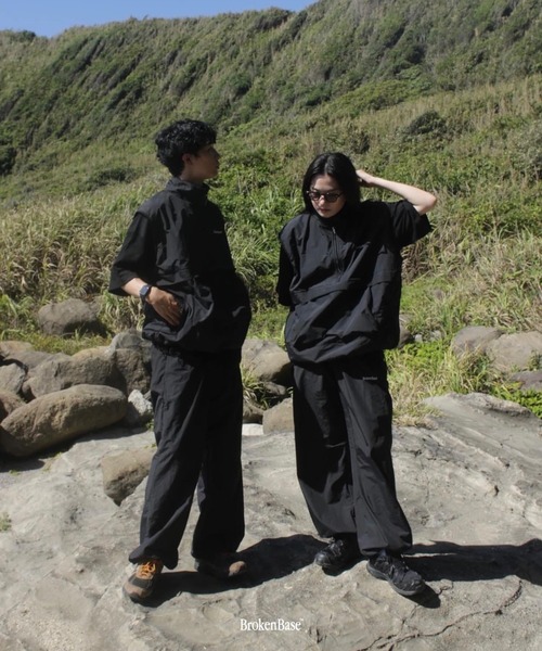 「BROKEN BASE」 パンツ MEDIUM ネイビー メンズ_画像8