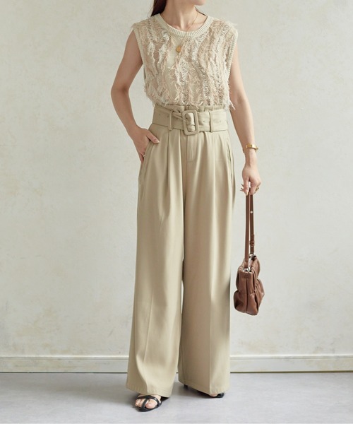 「Thevon」 スラックス S チャコールグレー レディース_画像6