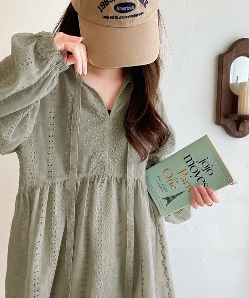 「classicalelf」 長袖ブラウス SMALL グリーン レディース_画像2