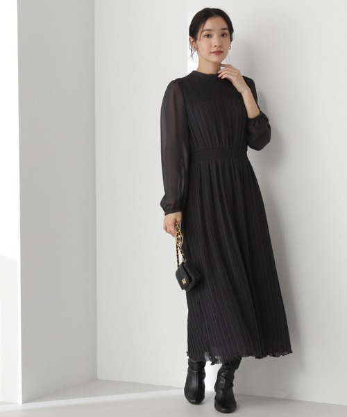 「NATURAL BEAUTY BASIC」 長袖ワンピース SMALL パープル レディースの画像