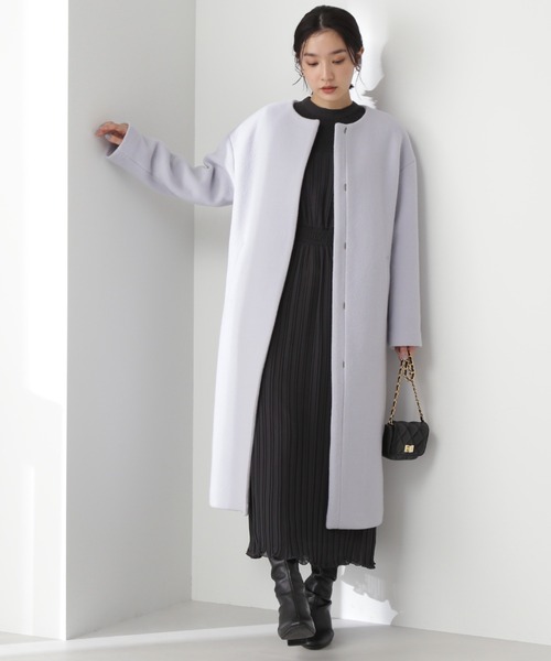「NATURAL BEAUTY BASIC」 長袖ワンピース SMALL パープル レディースの画像