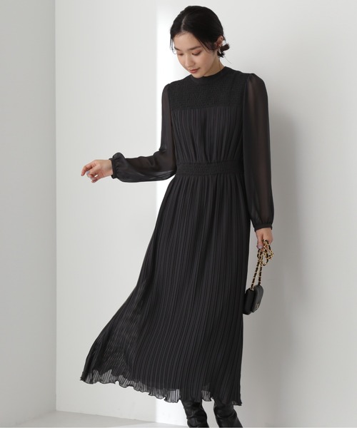 「NATURAL BEAUTY BASIC」 長袖ワンピース SMALL パープル レディースの画像
