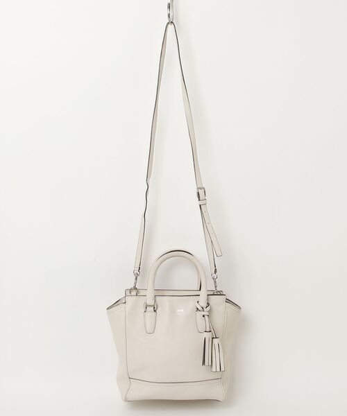 COACH ベージュ/ホワイトレザー 2WAYバッグ COACH（コーチ） ワンポイント2WAYバッグ - ベージュ レディース