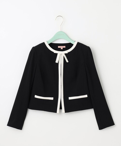 「TOCCA」 ノーカラージャケット 6 グレー レディース_画像8