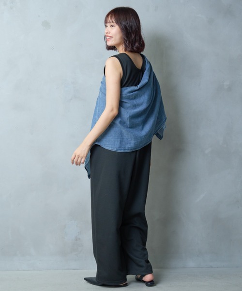 A.D.C.L. オールインワン ポンチ ワイドシルエット ノースリーブ