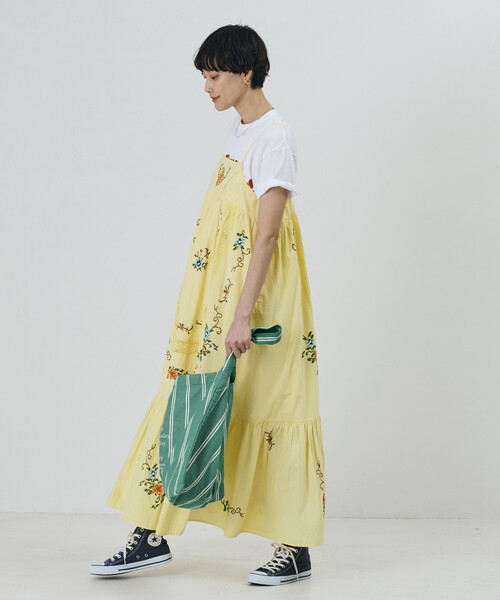 Freada（フリーダ） ワンピース インド フラワー クロス刺繍 レース