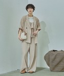 ワイドパンツ パンツ リネンライクイージーパン...の詳細画像1