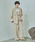 ワイドパンツ パンツ リネンライクイージーパン...の詳細画像4
