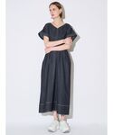 ワンピース 半袖 ウエストタックワンピースの詳細画像5