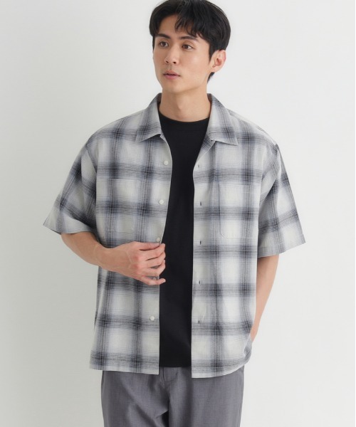BACK NUMBER シャツ 「BACK NUMBER」オンブレチェック半袖シャツ