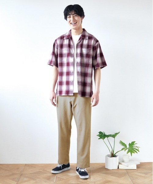 BACK NUMBER シャツ BACK NUMBER(バックナンバー)オンブレチェック半袖