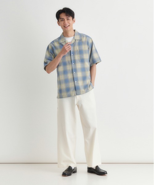 BACK NUMBER シャツ 「BACK NUMBER」オンブレチェック半袖シャツ