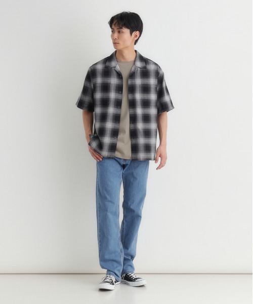 BACK NUMBER シャツ BACK NUMBER(バックナンバー)オンブレチェック半袖