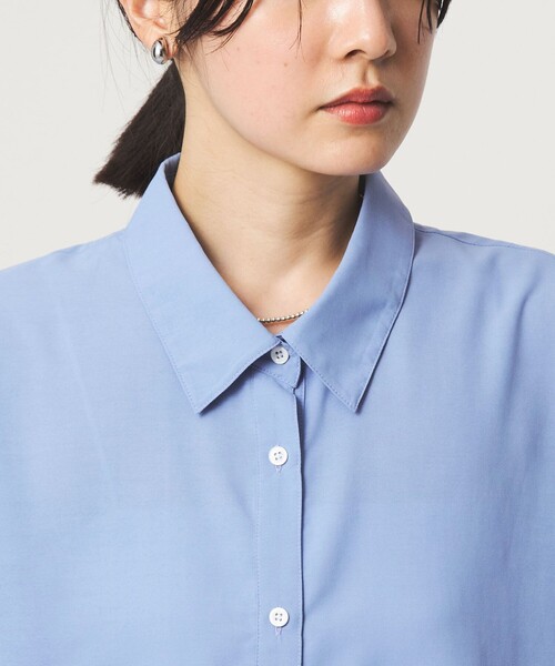 ブラウス シャツ 半袖 「WEB限定」「at ease」スソ レース ブラウス UVカット 通気性 レディース | green label relaxing | 22