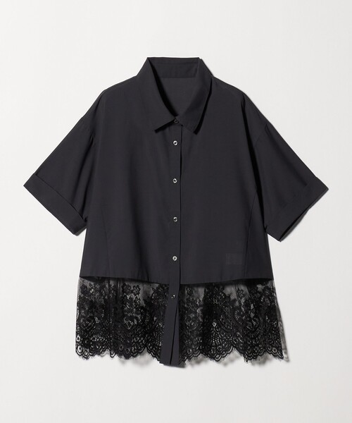 ブラウス シャツ 半袖 「WEB限定」「at ease」スソ レース ブラウス UVカット 通気性 レディース | green label relaxing | 16
