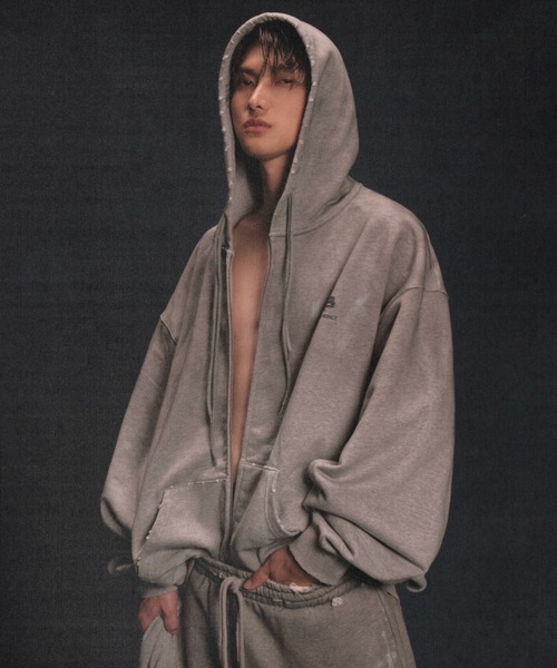 【新品同様】MASONPRINCE ZIPオーバーサイズパーカー MASONPRINCE ジップアップパーカー X-LARGE グレー メンズ : ZOZOTOWN