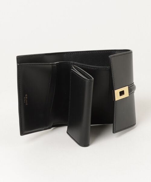 セリーヌ CELINE スモールトリフォールドウォレット 16 セーズ ブラック CELINE（セリーヌ） スモール トリフォールドウォレット 16 セーズ