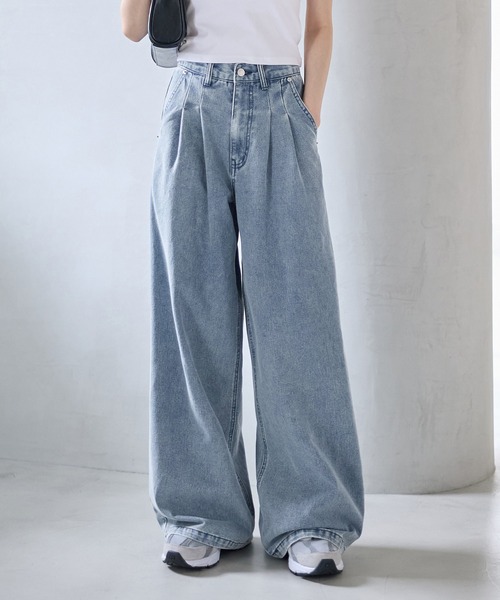 「CHAN ME」 デニムパンツ MEDIUM ライトブルー レディース_画像5