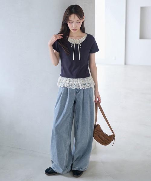 「CHAN ME」 デニムパンツ MEDIUM ライトブルー レディース_画像7