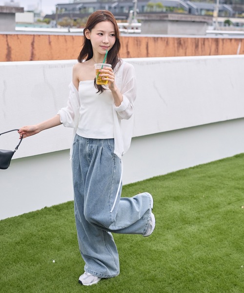 「CHAN ME」 デニムパンツ MEDIUM ライトブルー レディース_画像8