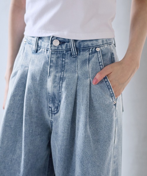 「CHAN ME」 デニムパンツ MEDIUM ライトブルー レディース_画像9