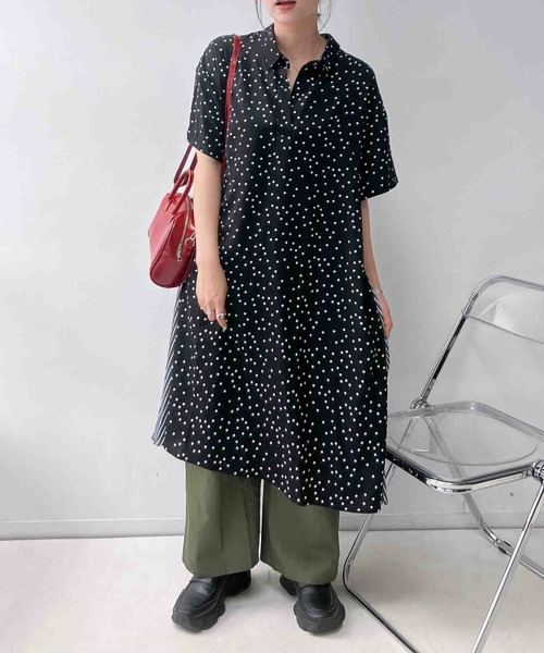 「AS KNOW AS plus」 シャツワンピース FREE ブラック レディース_画像8