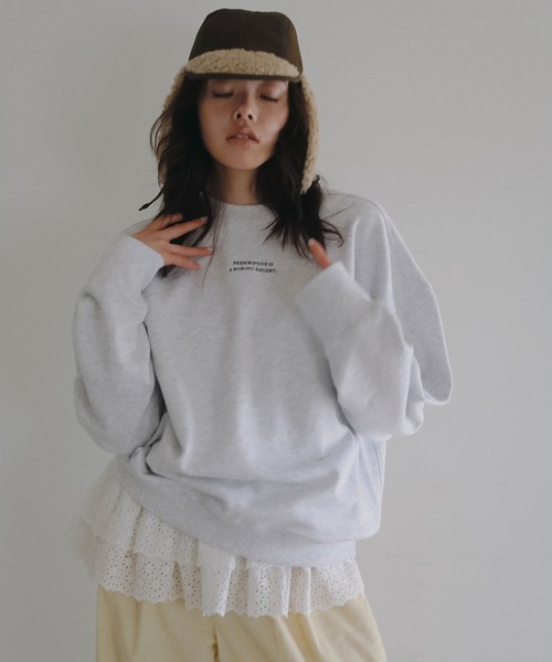 anuke（アンヌーク） トレーナー スウェット Embroidery Over Sweat