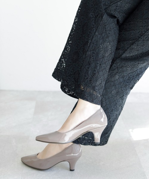 パンプス エナメルポインテッドレインパンプス「日本製」_2