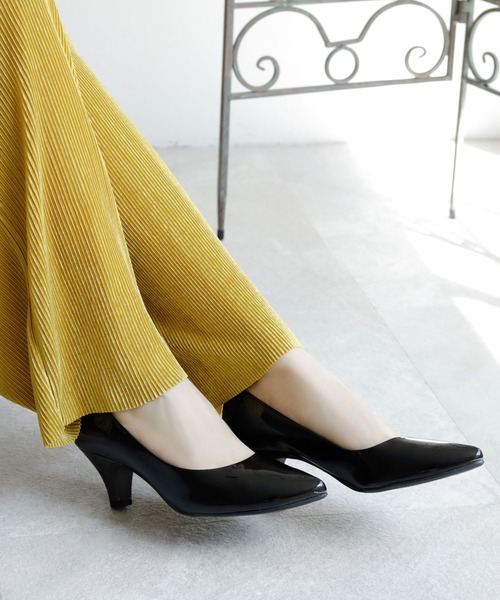 パンプス エナメルポインテッドレインパンプス「日本製」_5