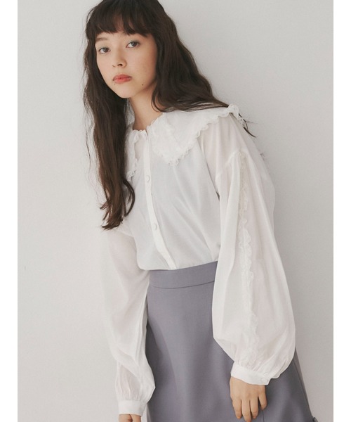 シャツ ブラウス Lusterフリルレースチュニック Zozotown Paypayモール店 通販 Paypayモール