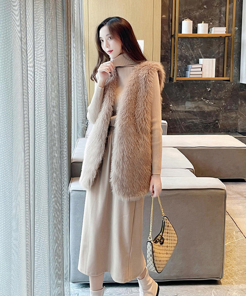 Girly Doll（ガーリードール） ベスト ジレ ボリュームファーベスト